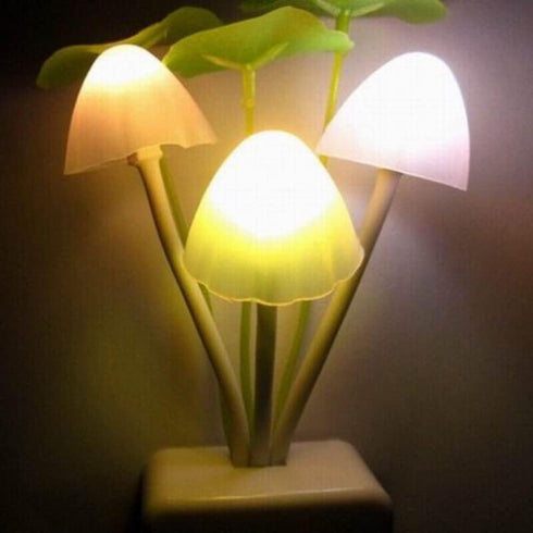 anso 3 Bulbs Night Light Light Sensor LED Mushroom Lamp Night Lamp Baby Home Bedsides (Grass)
