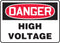 Accuform "Danger High Voltage" Safety Sign - Plastic, 7 x 10 Inches, Black, Red, White