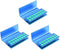 3Pcs Lab Bur Holder Block, Aluminum Autoclavable Box with 16 Holes and Silicone Cover, Blue