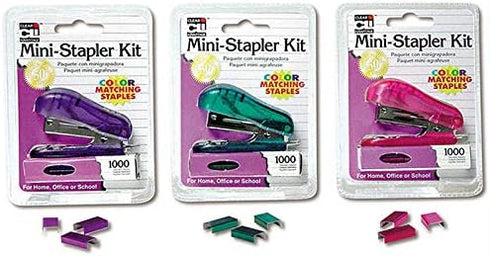 Charles Leonard, Inc Mini Staplers 6 Pack - 1,000 Staples each, Colors Vary by Charles Leonard