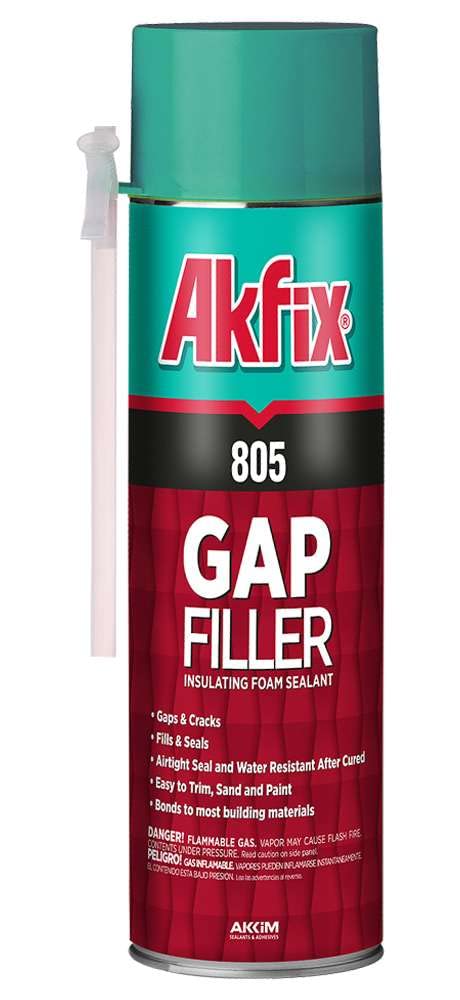 Akfix 805 Gap Filler Expanding Foam Sealant, 12 Oz. Waterproof Spray Foam for Windows and Doors