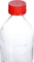 4 Pieces 1000 mL Graduated Round Reagent Media Bottles with GL45 Red Screw Cap