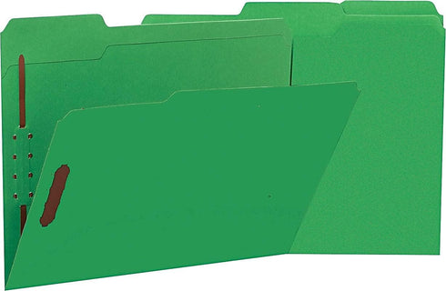 Universal 13522 Deluxe Reinforced Top Tab Folders, 2 Fasteners, 1/3 Tab, Letter, Green, 50/Box by Universal