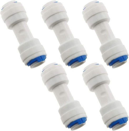 E-outstanding 5-Pack RO Water System Equal Straight 1/4" Plastic Quick Pipe Fitting