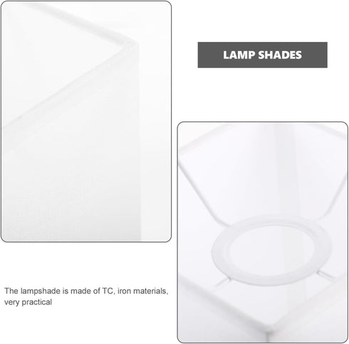 E27 Bulb Luxshiny Square Lamp Shade for Table Lamp and Pendant Light with Compatibility Fabric and Iron Construction