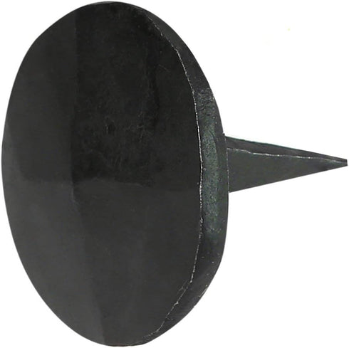A29 Set of 6 Iron Clavos Decorative Nails, Round Pyramid Decorative Bolt Heads, Natural Black Iron Finish