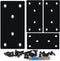 4 Pack Black Flat Mending Plate, Six-Hole Metal Bracket for Wood with 24PCS Screws and 1x Screwdriver