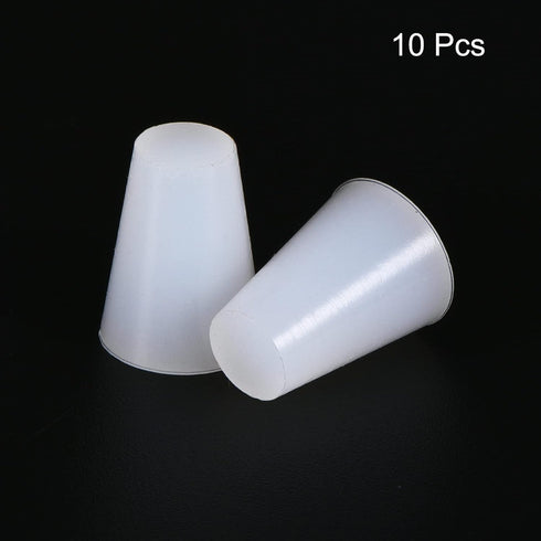 MECCANIXITY Silicone Rubber Tapered Plug - 8mm to 13mm Solid White for Laboratory Use, 10 Pieces