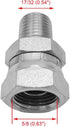 (2-PACK) 1404-04-06 Hydraulic Hose Adapter Fitting 1/4" Male (1/4"-18NPTF) × 3/8" Female Swivel (3/8"-18NPSM) SAE Straight Pipe Joints Tube Connector Carbon Steel