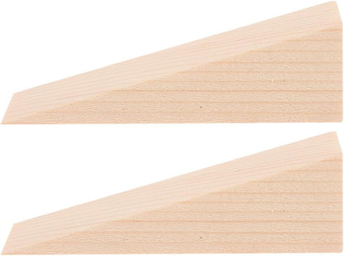 Wooden Door Wedge Stopper, 2PCS Triangle Wood Block, Non-Slip Door Stop for Indoor and Outdoor Use