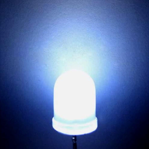 50pcs 10mm 2pin 10mm 9k x Round Diffused LED Light Diffused LED MCD White