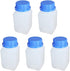 Othmro 5pcs Plastic Lab Chemical Reagent Bottles, 250ml/8.5oz Wide Mouth Liquid/Solid Storage, Blue