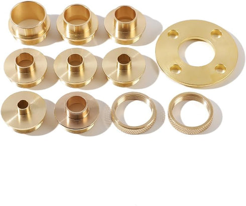 Wenzhon Set 11Pcs Router Template Guides - Brass Router Templates with Lock Nut Adapter, Machined Router Template