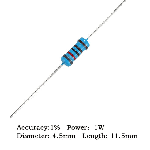 130 Values 650PCS Resistor Kit 1W 1% Metal Film Resistors 1 Ohm-3M Ohm Assortment for DIY Projects