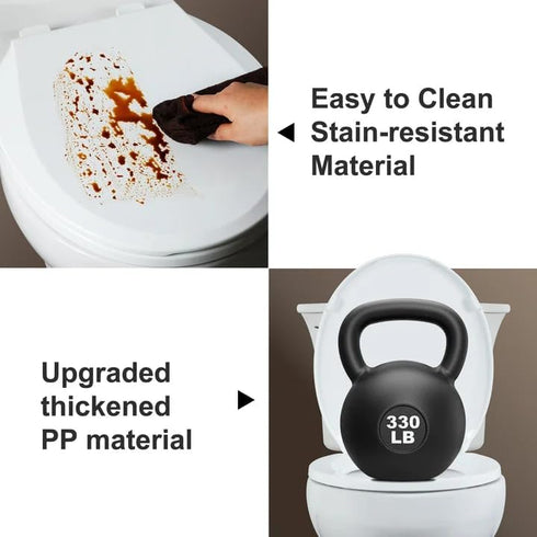 2-Pack Rust-Proof(16.5",Modern) Angol Shiold Round Toilet Seat Soft Close & Quick Release, White Plastic Toilet Seats