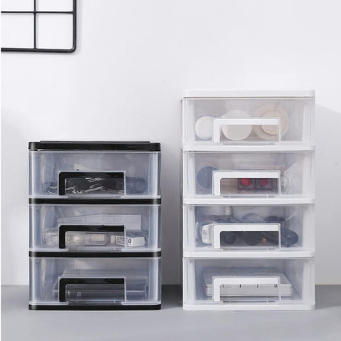 Gatuida 3 Drawer Desktop Organizer, Clear Plastic Desk Storage Box, Makeup Organizer for Office Supplies