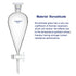 500 ml Conical Separatory Funnel, Heavy Wall Borosilicate Glass with 24/29 Joints and PTFE Stopcock