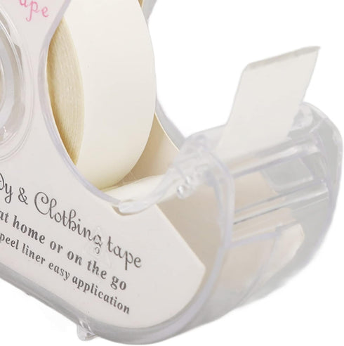 Double Sided Clothing Tape, 2 Rolls Body Tape with Dispenser, Transparent Strong Fabric Tape for Dress, Clothes, Women