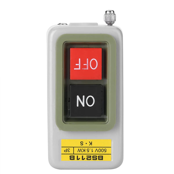 BS211B 3P AC Motor On Off Switch, Self-Locking Push Button Power Switch 220V/380V