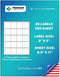 Premium Label Supply White Sticker Square Labels, 2” x 2", 25 Sheets, 500 Total Adhesive Labels