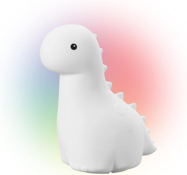 Globe Electric Multicolor LED Silicone Night Light, Brontosaurus Tap Light, Rechargeable, Color