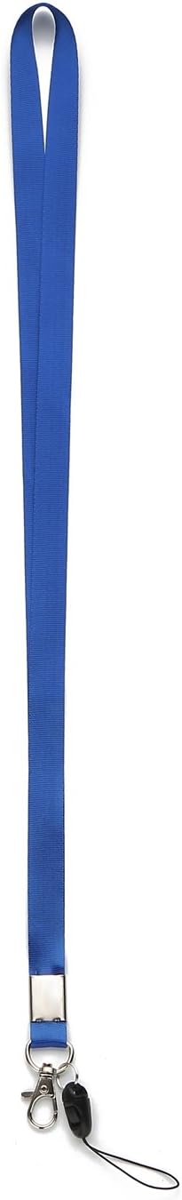 YOUOWO 10 Pack Neck Lanyard, Office Nylon Blue Lanyards with J-Hook for Badge Holders, ID Name Badges