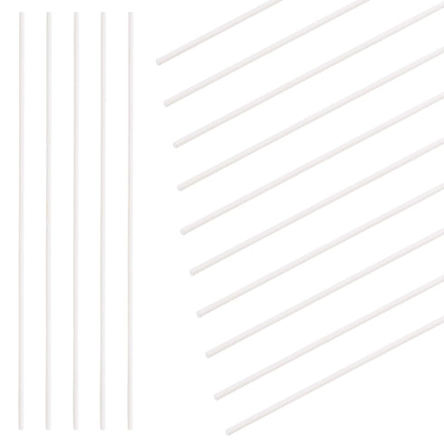 Swpeet 15Pcs Milkly Plastic Rods Assortment Kit, Diameter 3mm Length 250mm for DIY Model Making