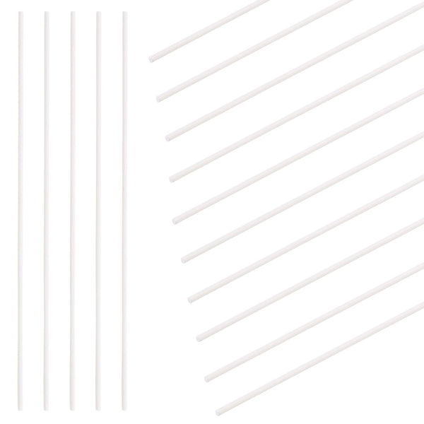 Swpeet 15Pcs Milkly Plastic Rods Assortment Kit, Diameter 3mm Length 250mm for DIY Model Making