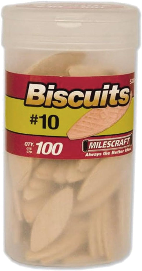 Milescraft 5335 #10 Biscuits in a Bottle (100 pc.) for Wood Joining and Crafting, Works with Biscuit Joiners