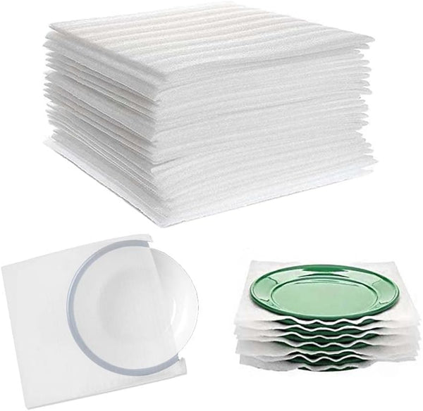 Dveda 100 Pcs Cushion Foam Pouches & Sheets, 12"x12" Packing Foam for Moving, Shipping, and Storage Supplies