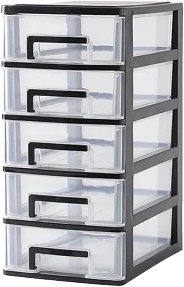 DOITOOL 5 Tier Plastic Drawer Type Closet, Home Office Storage Organizer for Makeup and Jewelry - 12.36"H