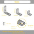 24 3 90 Pcs L Bracket Size Corner Brace Stainless Steel Small Shelf Braces for Wood, Shelves, Wall Hanging Support