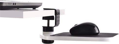 FUZADEL 360 Mouse Platform Clamp On Under Desk Adjustable Mouse Tray Mount Swivel Desktop Shelf Wrist Rest Rotating
