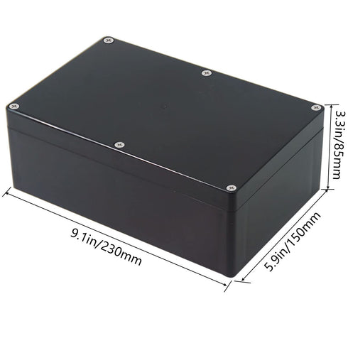 Zulkit Junction Box, IP65 Waterproof Dustproof ABS Plastic Electrical Boxes Electronic Enclosure Black 9.1 x 5.9 x 3.4