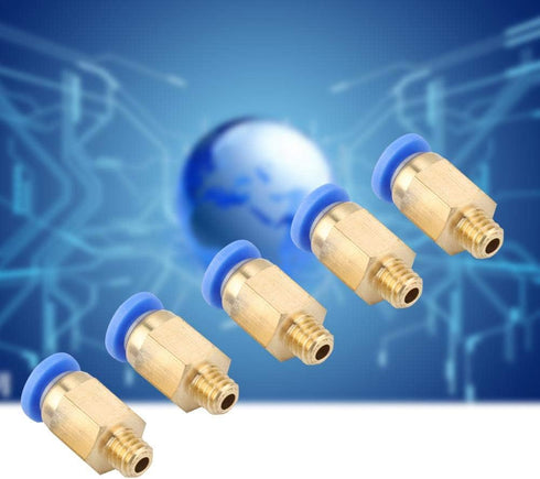 5PCS 3D Printer Accessories, PC4-M6 Pneumatic Connector, 4MM Pneumatic Joint Nylon Tube Parts