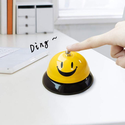 EMDMAK Call Bell, Service Bell for Kitchen Restaurant Bar Classic Concierge Hotel (3.35 Inch Diameter) Yellow