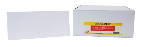 School Smart Number 10 Envelopes, 4-1/8 x 9-1/2 Inches, White, Pack of 500