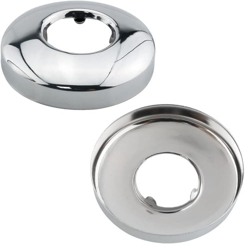 ITROLLE Shower Arm Flange 2PCS Chrome Plated Stainless Steel 2 Inches Round Arc Escutcheon Plate for Shower Heads