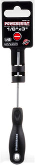 Powerbuilt - 1/8" x 3" Slotted Screwdriver (Inj Handle), Hand Tools, Screwdrivers, Drivers - Double Injection Handles (646130) by Powerbuilt