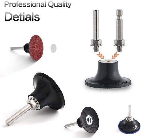 9 Pack 2 Inch Drill Sanding Attachment Variety Kit, Quick Change Disc Pad Holder with 1/8" and 1/4" Shanks