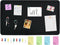 Black 28"x16" Large Cork Board with 50 Push Pins & Sticky Notes, Self-Adhesive for Wall, Felt Pin Board for Home