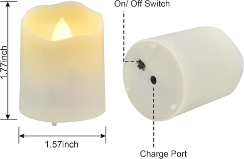 12 PCS Rechargeable Candles Flameless Tea Lights with Remote, USB LED Tealights with Timer Flickering Fake Candle