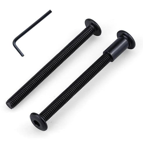 Glvaner 1/4-20 3 10 304 18-8, x Furniture Connector Bolts and Barrel Nuts Kit - Pairs, Stainless Steel Black Coated