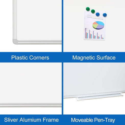 DEVELOP Magnetic White Board – 24 x 36 Inch Dry Erase Board with Aluminum Frame for Home, Office, School