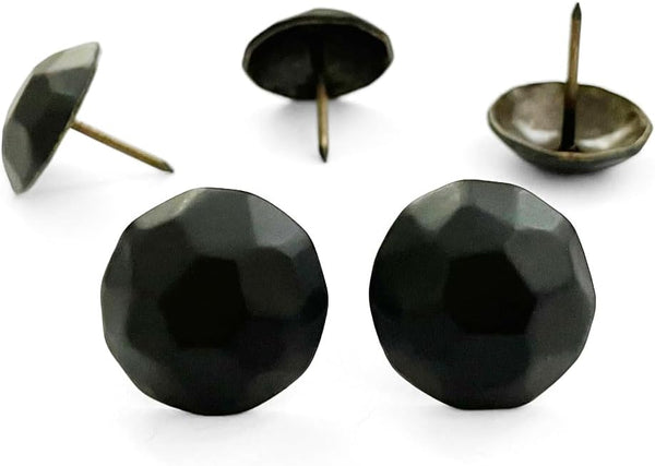 Let's Decorate 60PCS Big Size 1-Inch Matte Black Upholstery Tacks Vintage Design,Decorative Nails,Barn Door,Farmhouse