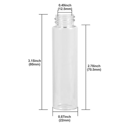 20ml Clear Glass Vials with Screw Caps and Plastic Stoppers, Leak-Proof Small Liquid Sample Vial, 12PCS