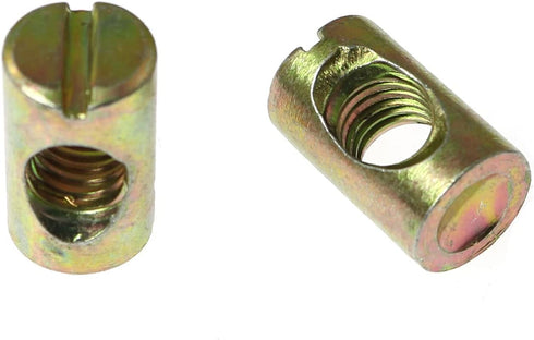 RLECS 12pcs M8 Pozidriv Hammer M8 20mm Slotted Barrel Nuts Cross Dowels Slotted Nuts Horizontal Hole Nut Embedded Nut