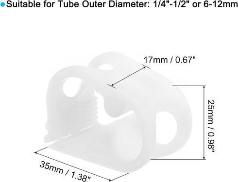 uxcell Plastic Tubing Clamps, 10pcs 1/4"-1/2" Tube OD Adjustable Tube Clamp Laboratory Pinch Valve Flow Control Hose Clamp