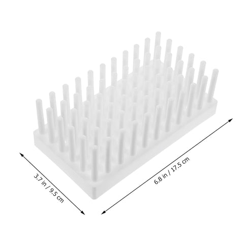 Lab Test Drying Rack, Test Tube Rack, Holds 66pcs 12-16 mm Test Tubes, Plastic Stand Dryer for Peg Rack Holder(White)