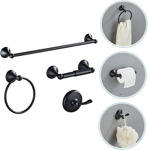Set Gadpiparty Stainless Steel Bathroom Towel Holder Black Towel Rack with Elegant Design Space-Saving